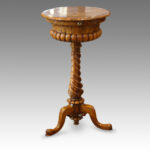 Victorian walnut circular workbox - Image 8