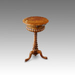 Victorian walnut circular workbox - Image 3