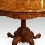 Victorian walnut demi lune card table - Image 9