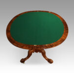 Victorian walnut demi lune card table - Image 3
