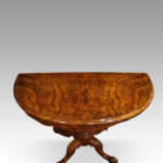 Victorian walnut demi lune card table - Image 2