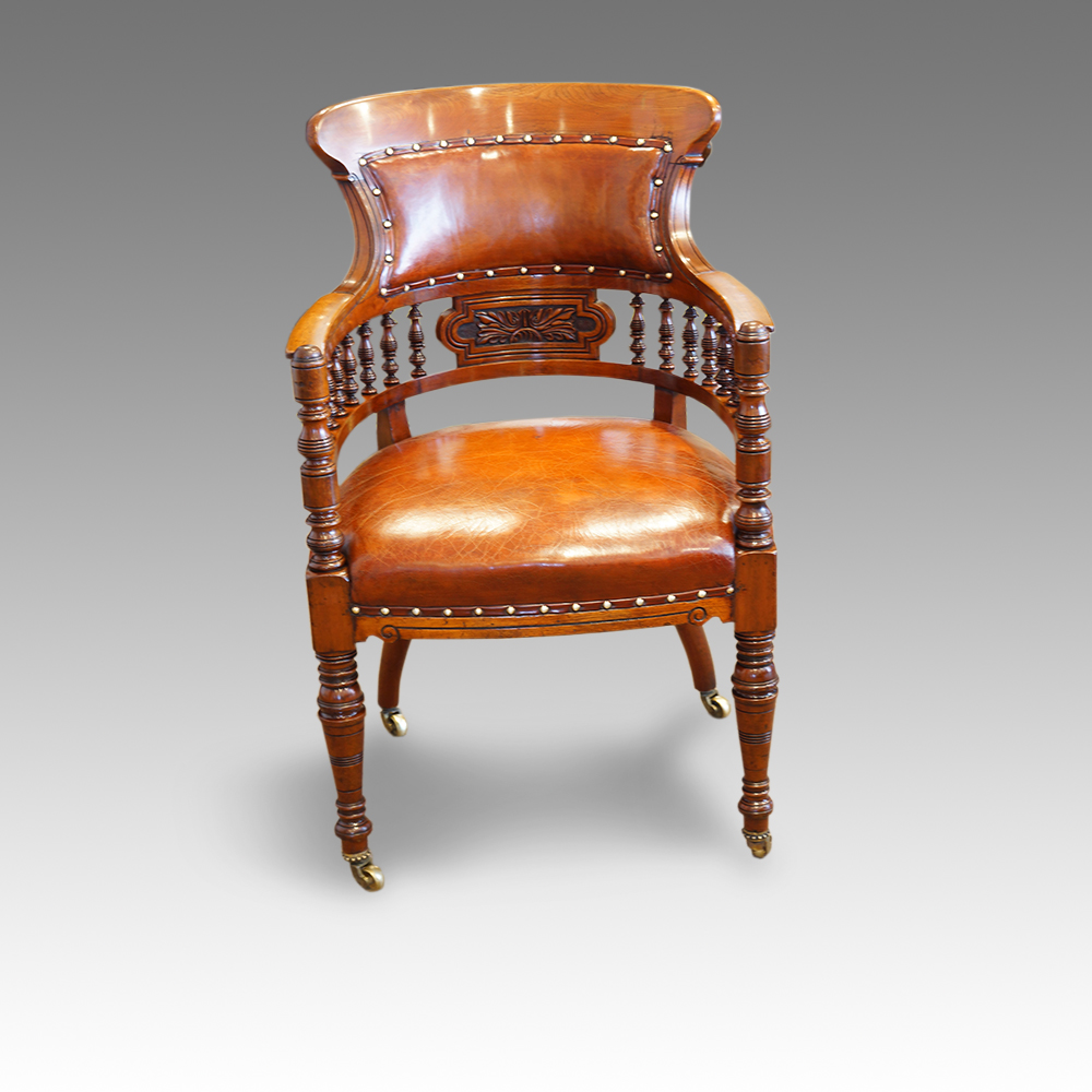 Victorian-walnut-desk-armchair.jpg Victorian walnut desk armchair - Image 1