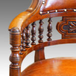 Victorian walnut desk armchair - Image 4