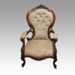 Victorian walnut his and hers chairs - Image 4
