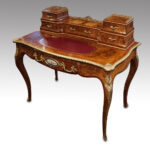 Victorian walnut inlaid writing table - Image 2