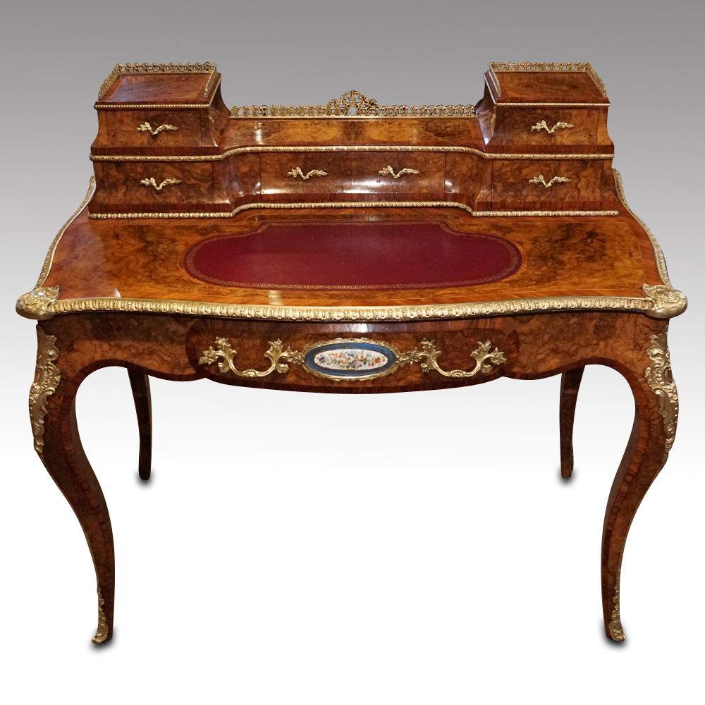Victorian-walnut-inlaid-writing-table.jpg Victorian walnut inlaid writing table - Image 1