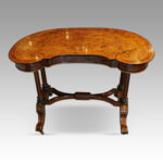 Victorian walnut kidney writing table