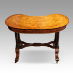 Victorian walnut kidney writing table - Image 7
