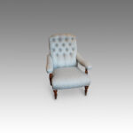 Victorian walnut library easy chair