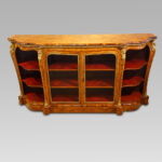 Victorian walnut credenza open end side cabinet