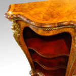 Victorian walnut credenza open end side cabinet - Image 2