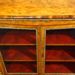 Victorian walnut credenza open end side cabinet - Image 3