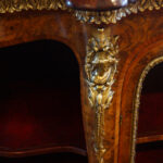 Victorian walnut credenza open end side cabinet - Image 13