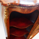 Victorian walnut credenza open end side cabinet - Image 12