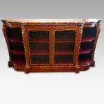 Victorian walnut credenza open end side cabinet - Image 11