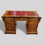 Antique Burr Walnut Ormolu Pedestal Desk - Image 18
