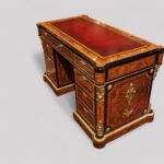 Antique Burr Walnut Ormolu Pedestal Desk - Image 17