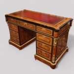 Antique Burr Walnut Ormolu Pedestal Desk - Image 15