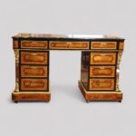 Antique Burr Walnut Ormolu Pedestal Desk - Image 10