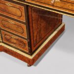 Antique Burr Walnut Ormolu Pedestal Desk - Image 9