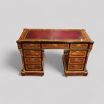 Antique Burr Walnut Ormolu Pedestal Desk