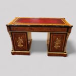 Antique Burr Walnut Ormolu Pedestal Desk - Image 6