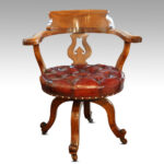 Victorian walnut revolving desk chair