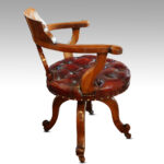 Victorian walnut revolving desk chair - Image 7