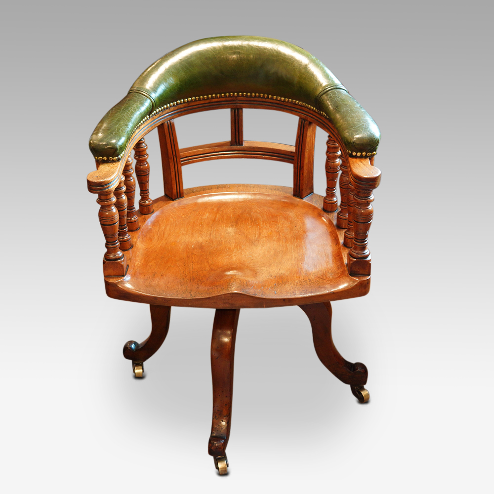 Victorian-walnut-revolving-desk-chair.jpg Victorian walnut revolving desk chair - Image 1