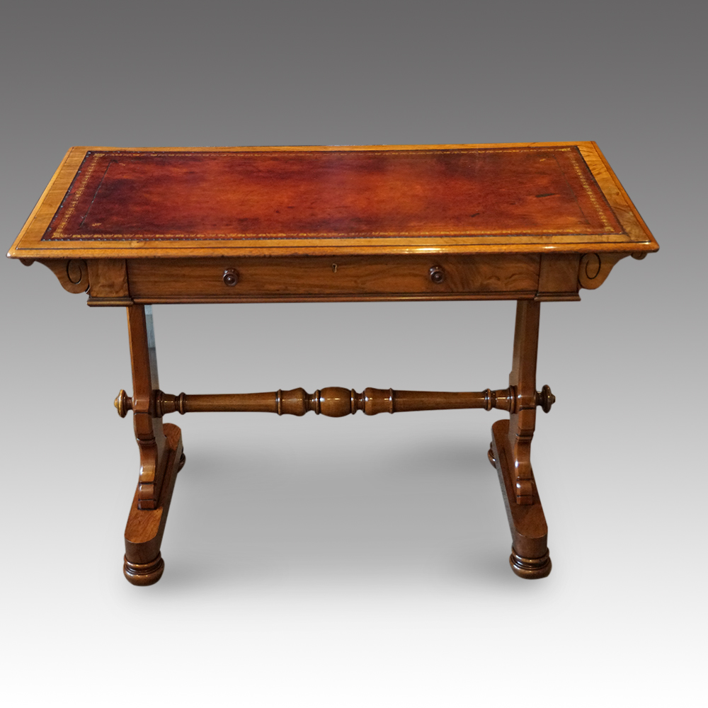 Victorian-walnut-small-library-table.jpg Victorian walnut library table - Image 1