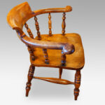 Victorian yew wood captains chair - Image 3