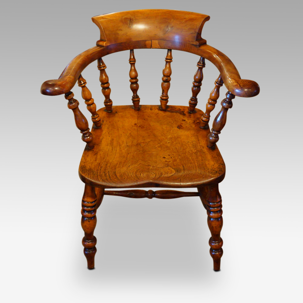 Victorian-yew-wood-captains-chair.jpg Victorian yew wood captains chair - Image 1