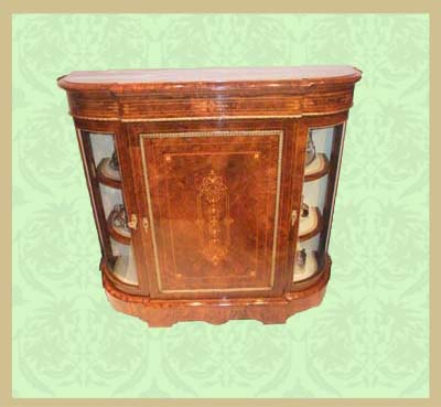 Victorian_inlaid_walnut_credenza_1.jpg Victorian Inlaid Walnut Small Credenza. - Image 1
