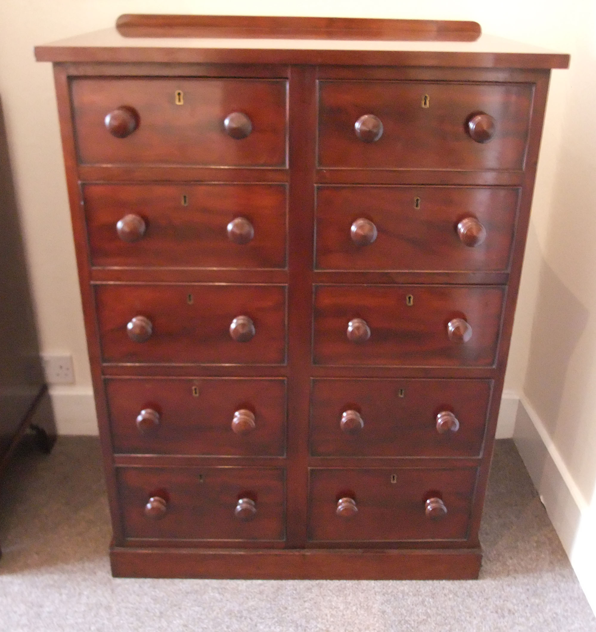 Victorianmahoganydoublechest.jpg Victorian Mahogany Double Flight of Drawers - Image 1