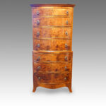 Walnut 1920's bow fronted tallboy chest