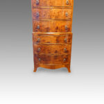Walnut 1920's bow fronted tallboy chest - Image 2