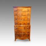 Walnut 1920's bow fronted tallboy chest - Image 4