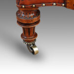 Victorian leather button back easy chair - Image 4