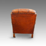 Victorian leather button back easy chair - Image 6