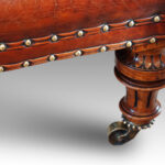 Victorian leather button back easy chair - Image 8