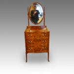 Walnut bow front dressing table