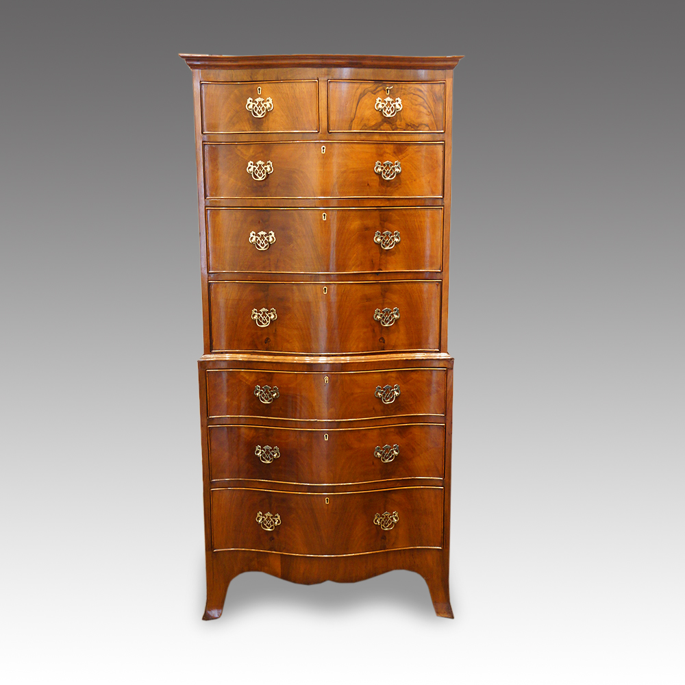 Walnut-serpentine-tallboy.jpg Walnut serpentine tallboy - Image 1