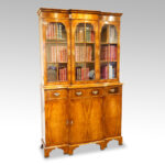Walnut breakfront bookcase