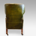 William IV leather button back reclining patent library chair - Image 9