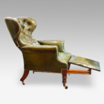 William IV leather button back reclining patent library chair - Image 2