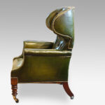William IV leather button back reclining patent library chair - Image 7