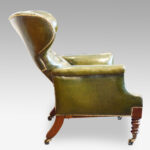 William IV leather button back reclining patent library chair - Image 6