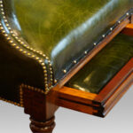 William IV leather button back reclining patent library chair - Image 5