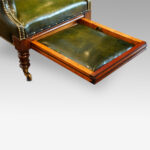 William IV leather button back reclining patent library chair - Image 4