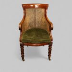 William IV mahogany library chair with bergère caning - Image 2